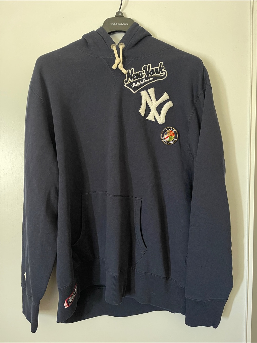 Polo Ralph Lauren Navy New York Yankees Hoodie with Embroidered Logos. XXL NWT.